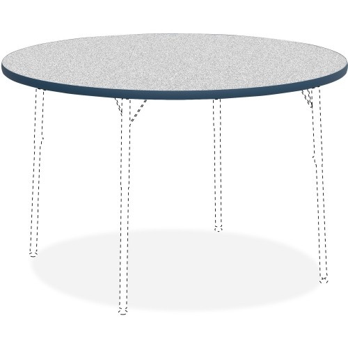 Lorell Classroom Activity Tabletop Gray Nebula Round, High Pressure Laminate (Hpl) Top - 1.13" Table Top Thickness X 48" Table Top Diameter - Classroom - Assembly Required - 1 Each