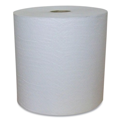 Eco Green Recycled Hardwound Paper Towels, 1-Ply, 7.88" X 800 Ft, 1.8 Core, White, 6 Rolls/Carton