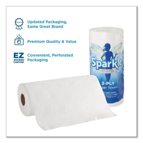 Georgia-Pacific Sparkle Ps Perforated Paper Towel, White, 8 4/5 X 11, 85/Roll, 15 Roll/Carton