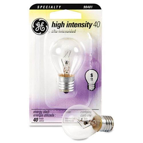Ge Incandescent S11 Appliance Light Bulb, 40 W, Clear