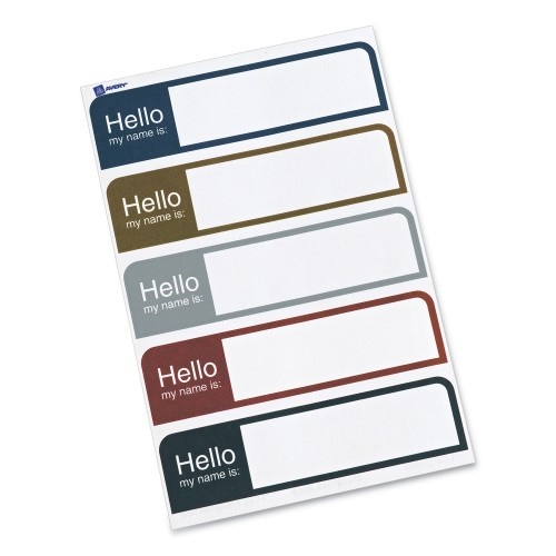 Avery Flexible Name Badge Labels, Assorted Colors, 1" X 3-3/4" , 100 Badges