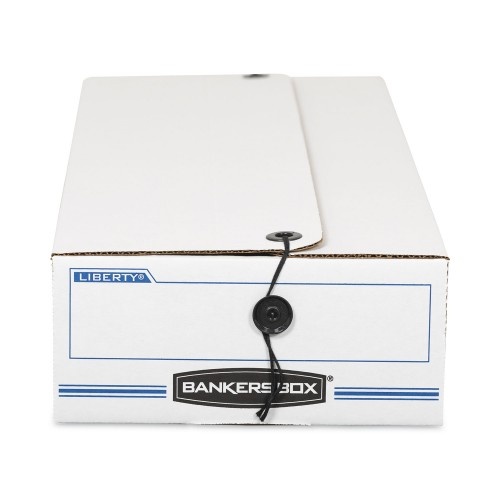 Bankers Box Liberty Check And Form Boxes, 9.25" X 15" X 4.25", White/Blue, 12/Carton