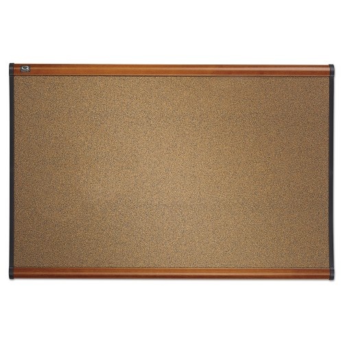 Quartet Prestige Colored Cork Bulletin Board, 36 X 24, Brown Surface, Light Cherry Fiberboard/Plastic Frame