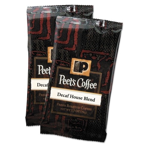 Peet's Coffee & Tea Coffee Portion Packs, House Blend, Decaf, 2.5 Oz Frack Pack, 18/Box