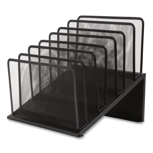 Tru Red Wire Mesh Incline Sorter, Open Design, 7 Sections, Letter-Size, 11.41 X 11.41 X 11.02, Matte Black