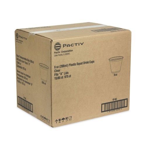 Pactiv Earthchoice Recycled Clear Plastic Cold Cups, 9 Oz, Clear, 975/Carton
