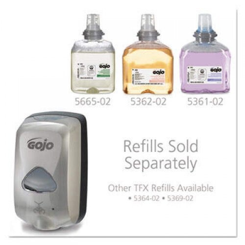 Gojo Tfx Touch-Free Soap Dispenser, 1200 Ml, 6.4" X 4.3" X 10.5", Nickel