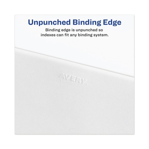 Avery-Style Preprinted Legal Bottom Tab Dividers, 26-Tab, Exhibit V, 11 X 8.5, White, 25/Pack