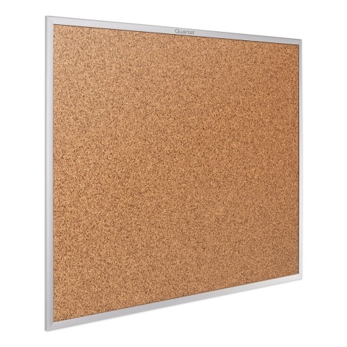 Quartet Classic Series Cork Bulletin Board, 24 X 18, Tan Surface, Silver Aluminum Frame