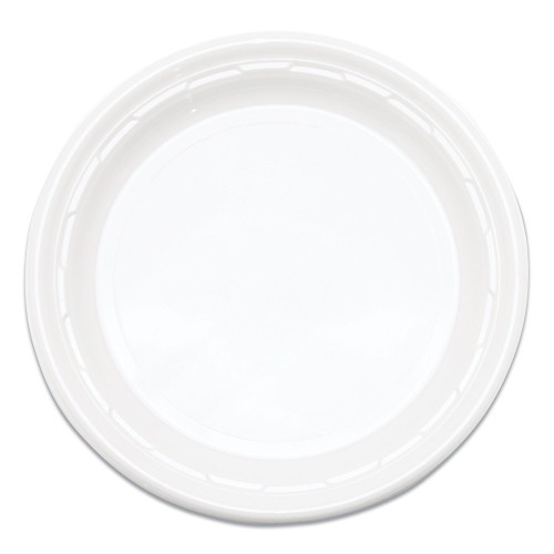 Dart Famous Service Plastic Dinnerware, Plate, 6" Dia, White, 125/Pack