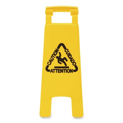 Boardwalk Caution Safety Sign For Wet Floors, 2-Sided, Plastic, 10 X 2 X 26, Yellow