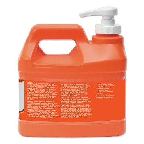 Gojo Natural Orange Pumice Hand Cleaner, Citrus, 0.5 Gal Pump Bottle, 4/Carton