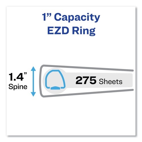 Avery Durable Non-View Binder With Durahinge And Ezd Rings, 3 Rings, 1" Capacity, 11 X 8.5, Black,