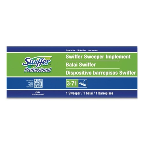 Swiffer Sweeper Mop, 10 X 4.8 White Cloth Head, 46" Green/Silver Aluminum/Plastic Handle Ea)