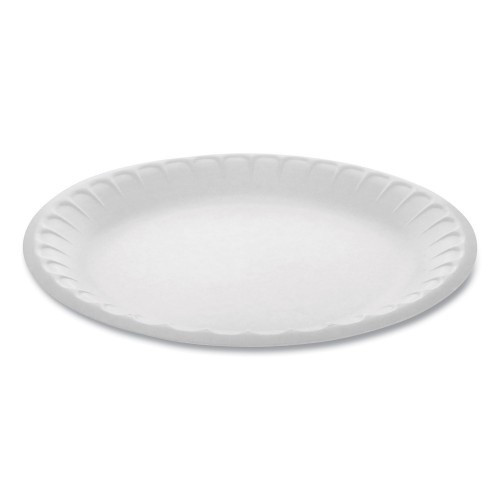 Pactiv Placesetter Satin Non-Laminated Foam Dinnerware, Plate, 9" Dia, White, 500/Carton