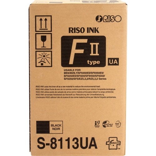 Risograph Riso Original Inkjet Ink Cartridge - Black - 2 / Carton