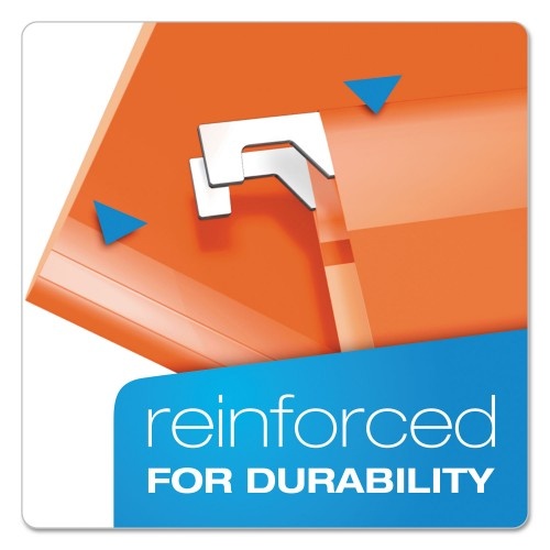 Pendaflex Extra Capacity Reinforced Hanging File Folders With Box Bottom, Letter Size, 1/5-Cut Tab, Orange, 25/Box