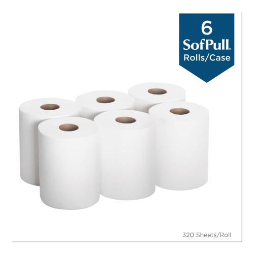 Georgia Pacific Professional Sofpull Center-Pull Perforated Paper Towels, 1-Ply, 7.8 X 15, White, 320/Roll, 6 Rolls/Carton