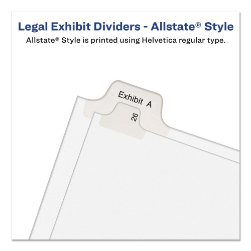 Avery Preprinted Legal Exhibit Side Tab Index Dividers, Allstate Style, 26-Tab, D, 11 X 8.5, White, 25/Pack