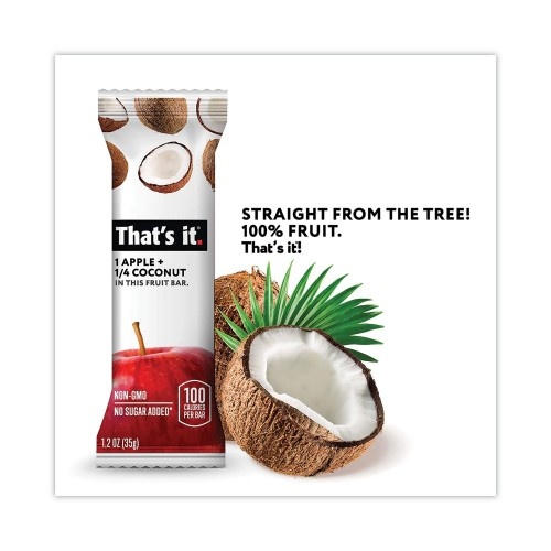 Thats It. Nutrition Bar, Gluten Free Apple And Coconut Fruit, 1.2 Oz Bar, 12/Carton, Ships In 1-3 Business Days
