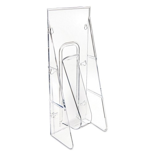 Deflecto Stand-Tall Wall-Mount Literature Rack, Leaflet, 4.56W X 3.25D X 11.88H, Clear