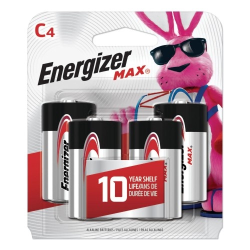 Energizer Max Alkaline C Batteries, 1.5V, 4/Pack