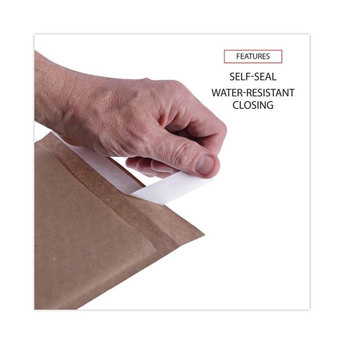 Universal Natural Self-Seal Cushioned Mailer, #5, Barrier Bubble Air Cell Cushion, Self-Adhesive Closure, 10.5 X 16, Kraft, 80/Carton