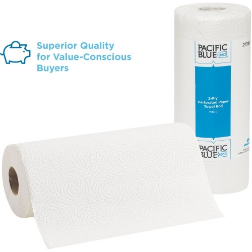 Georgia-Pacific Pacific Blue Select Perforated Paper Towel, 8 4/5X11,White, 85/Roll, 30 Rolls/Ct
