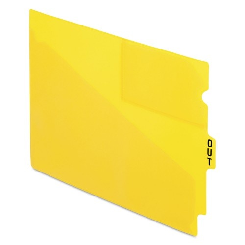 Pendaflex Colored Poly Out Guides With Center Tab, 1/3-Cut End Tab, Out, 8.5 X 11, Yellow, 50/Box