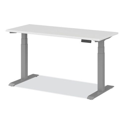 Alera Adaptivergo Sit-Stand Three-Stage Electric Height-Adjustable Table With Memory Controls, 60 X 24 X 30" To 49", White