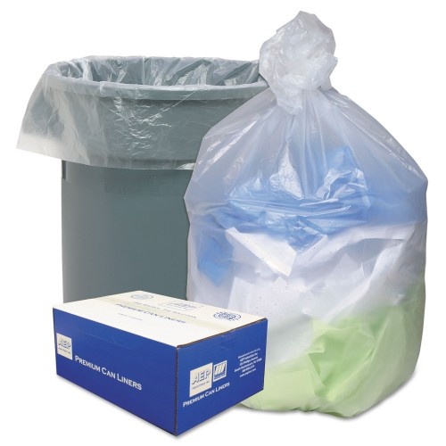 Ultra Plus Can Liners, 60 Gal, 14 Microns, 38" X 60", Natural, 20 Bags/Roll, 10 Rolls/Carton