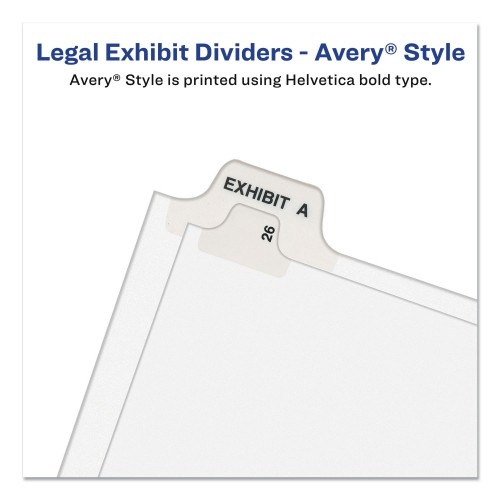 Preprinted Legal Exhibit Side Tab Index Dividers, Avery Style, 26-Tab, 76 To 100, 11 X 8.5, White, 1 Set