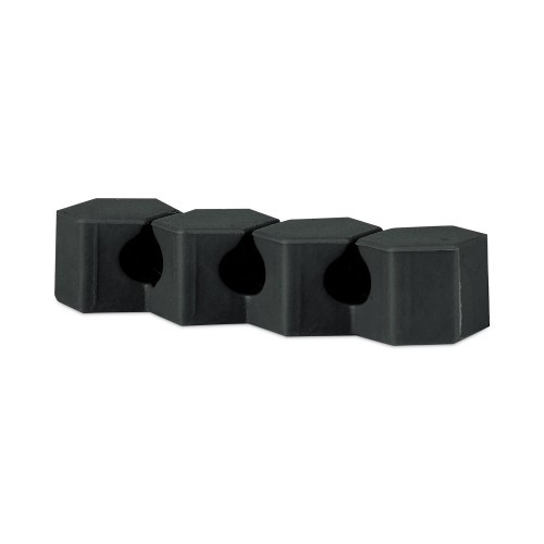 Rca Three Channel Cable Holder, 2" X 2", Black, 4/Pack