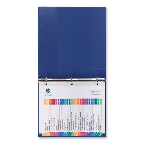 Avery Customizable Table Of Contents Ready Index Dividers With Multicolor Tabs, 26-Tab, A To Z, 11 X 8.5, White, 1 Set