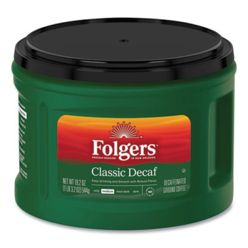 Folgers Coffee, Classic Roast Decaffeinated, Ground, 19.2 Oz Can