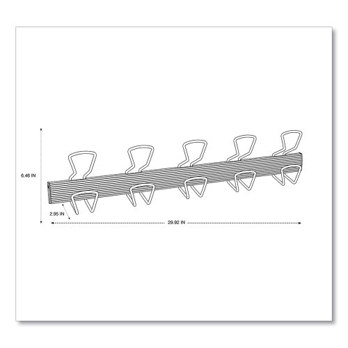 Alba Wall-Mount Coat Hooks, 29.92 X 2.95 X 6.45, Metal, Silver, 22 Lb Capacity