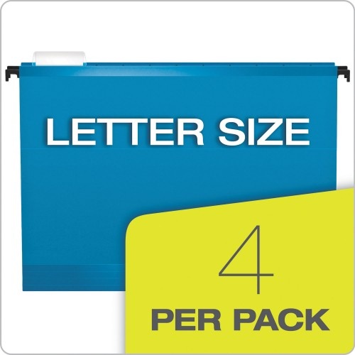 Pendaflex Surehook Hanging Pocket File, Letter Size, 1/5-Cut Tab, Assorted, 4/Pack