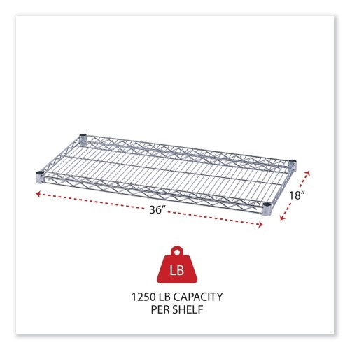 Alera Industrial Wire Shelving Extra Wire Shelves, 36W X 18D, Silver, 2 Shelves/Carton