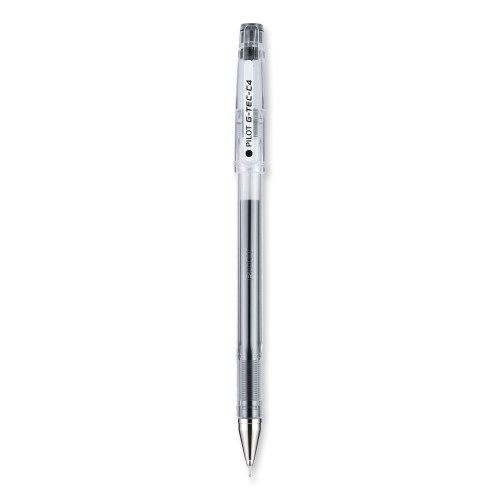 Pilot G-Tec-C Ultra Gel Pen, Stick, Extra-Fine 0.4 Mm, Black Ink, Clear Barrel, Dozen