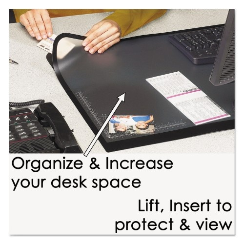 Artistic Lift-Top Pad Desktop Organizer, With Clear Overlay, 24 X 19, Black