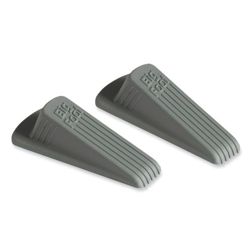 Master Caster Big Foot Doorstop - No Slip Rubber Wedge, 2.25W x 4.75D x 1.25H, Gray, 2/Pack