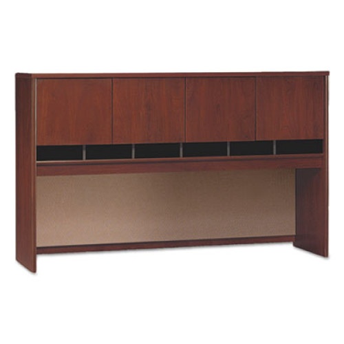 Alera Valencia Series Hutch with Doors, 4 Compartments, Espresso
