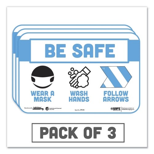 Tabbies Besafe Messaging Education Wall Signs, 9 x 6, 3/Pack