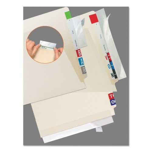 Tabbies Self-Adhesive Label/File Folder Protector, Strip, 2 x 11, Clear, 100/Pack