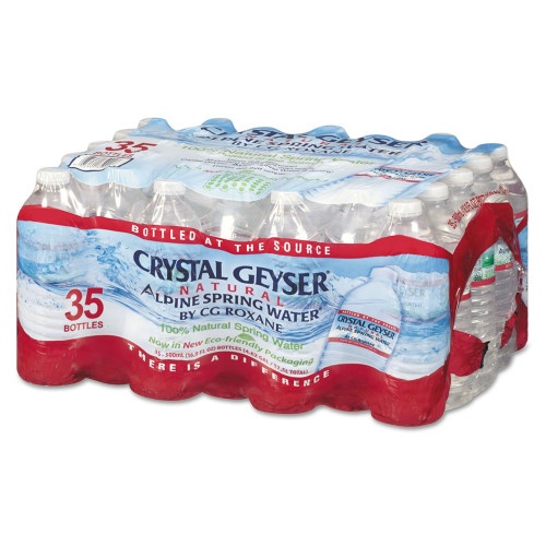 Crystal Geyser Natural Alpine Spring Water, 16.9 Oz Bottle, 35/Carton