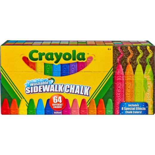 Crayola Washable Sidewalk Chalk - 64 Count Box