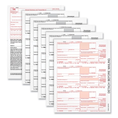 TOPS 1099-NEC Tax Forms - Five-Part Carbonless for Fiscal Year 2023