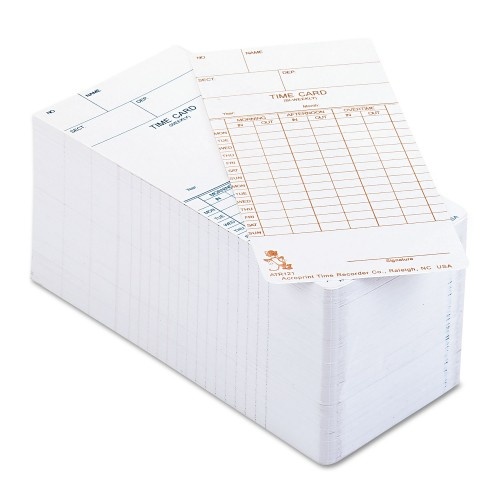 Time Clock Cards for Acroprint ATR120 - 2 Sides, 3.5 x 7, 250/Pack