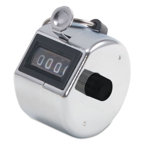 Bates Tally I Hand Model Tally Counter, Registers 0-9999, Chrome