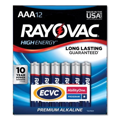 AbilityOne 613500 Alkaline AAA Batteries, 12/Pack - Reliable Power for Your Devices